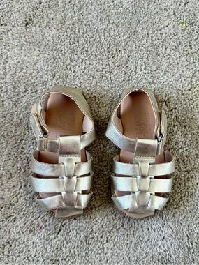 Zara Kids Shimmery Gold Fisherman Sandals